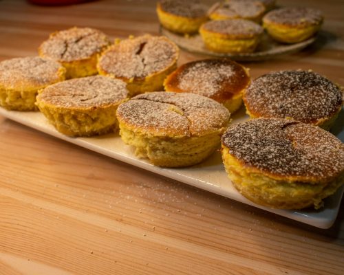 brown and white pastry on brown wooden table